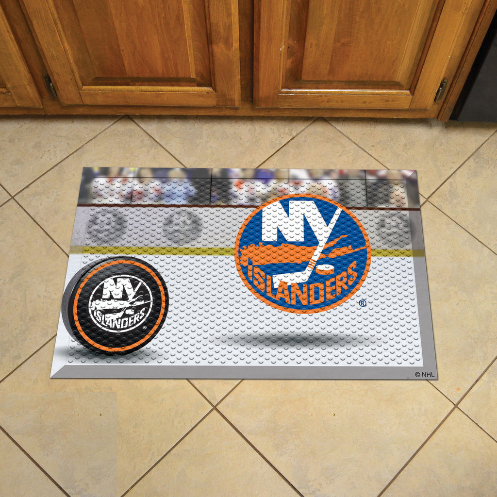 New York Islanders Rubber Scraper Door Mat