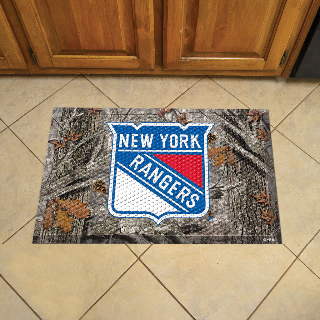New York Rangers Rubber Scraper Door Mat Camo