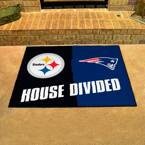 NFL House Divided - Steelers / Patriots Rug 34 in. x 42.5 in.