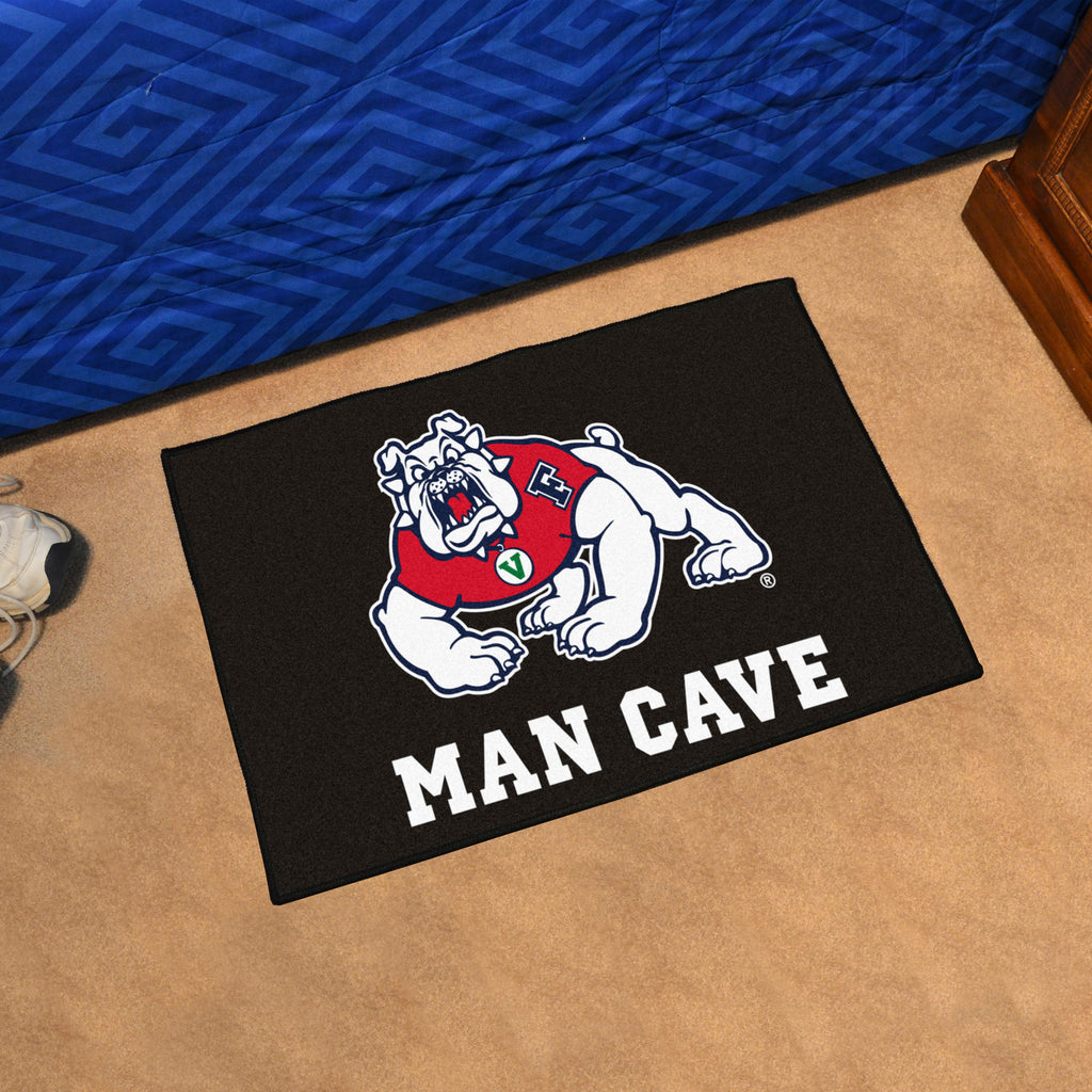 Fresno State Bulldogs Man Cave Starter Mat Accent Rug - 19in. x 30in., Black