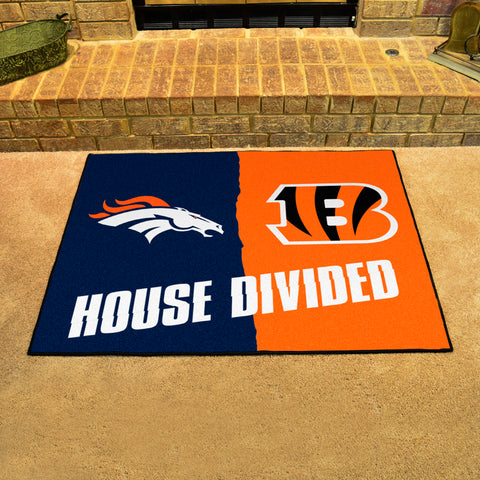 NFL House Divided - Broncos / Bengals Rug 34 in. x 42.5 in.