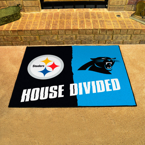 NFL House Divided - Steelers / Panthers Rug 34 in. x 42.5 in.