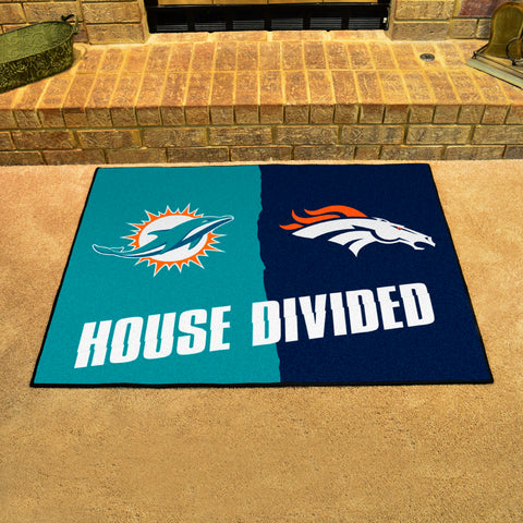 NFL House Divided - Dolphins / Broncos Rug 34 in. x 42.5 in.