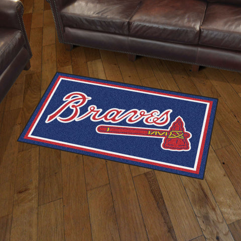 Atlanta Braves 3ft. x 5ft. Plush Area Rug "Braves" Logo