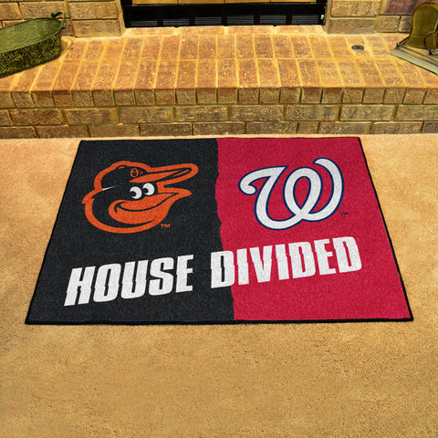 MLB House Divided - Orioles / Nationals Mat 33.75"x42.5"