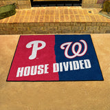 MLB House Divided - Phillies / Nationals Mat 33.75"x42.5"