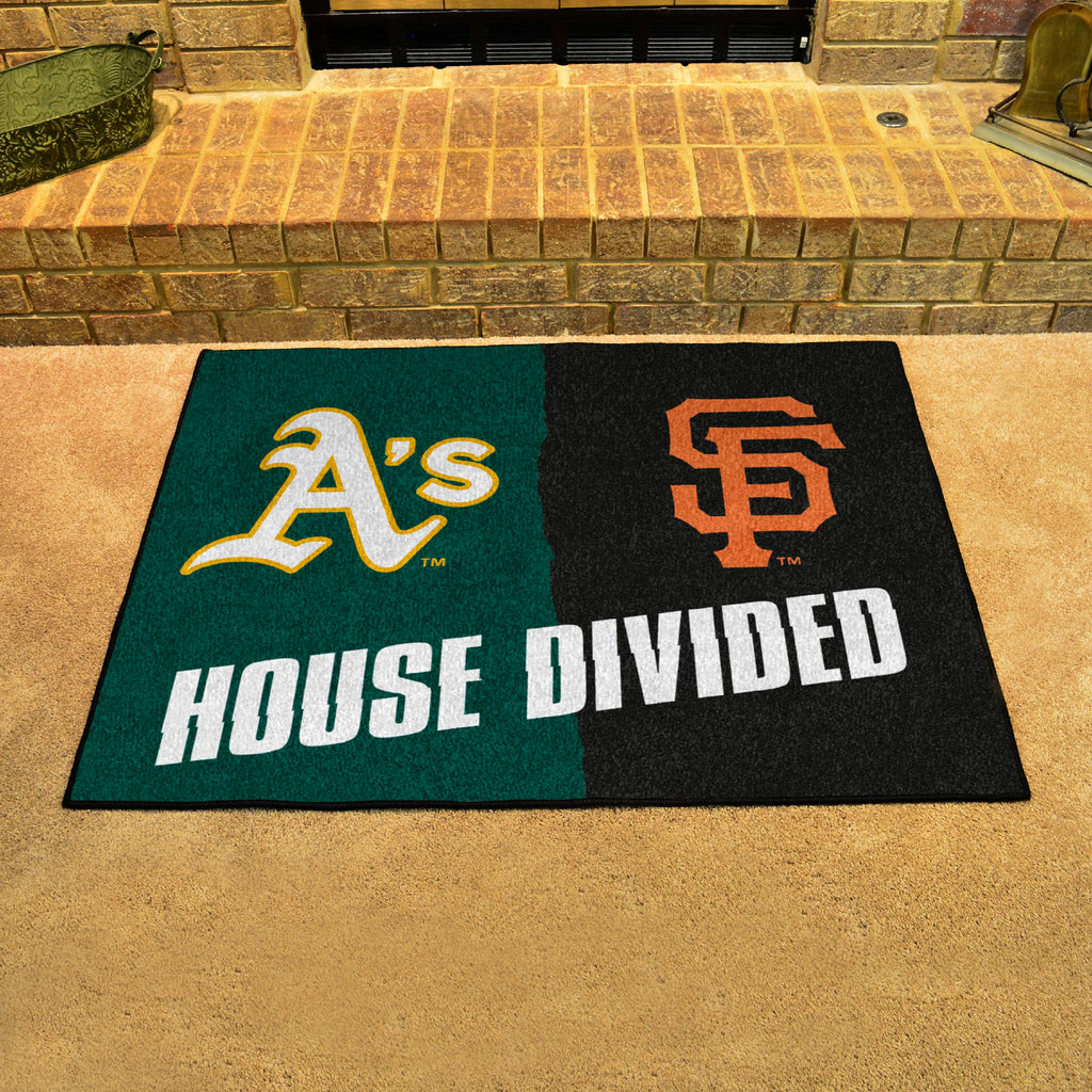 MLB House Divided - Athletics / Giants Mat 33.75"x42.5"