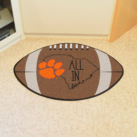 Clemson Tigers Southern Style Football Rug - 20.5in. x 32.5in.