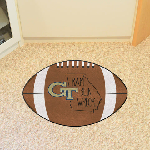 Georgia Tech Yellow Jackets Southern Style Football Rug - 20.5in. x 32.5in.