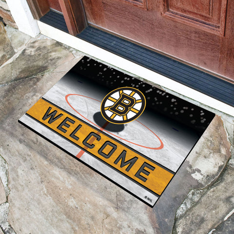 Boston Bruins Rubber Door Mat - 18in. x 30in.