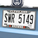 Cleveland Browns Chrome Metal License Plate Frame, 6.25in x 12.25in