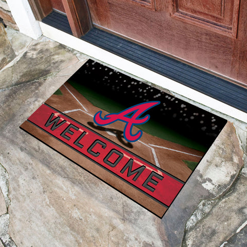 Atlanta Braves Rubber Door Mat - 18in. x 30in.