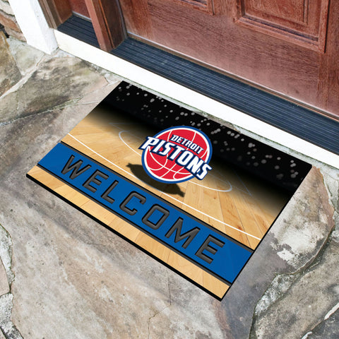 Detroit Pistons Rubber Door Mat - 18in. x 30in.