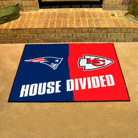 NFL House Divided - Patriots / Chiefs Rug 34 in. x 42.5 in.