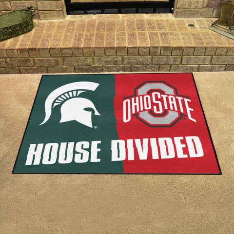 House Divided - Michigan St / Ohio St Rug 34 in. x 42.5 in.