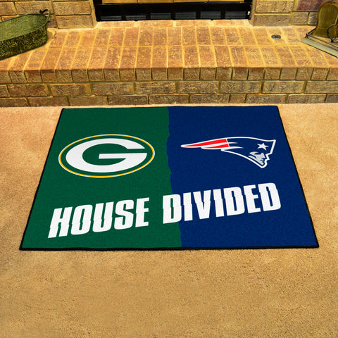 NFL House Divided - Packers / Patriots Rug 34 in. x 42.5 in.