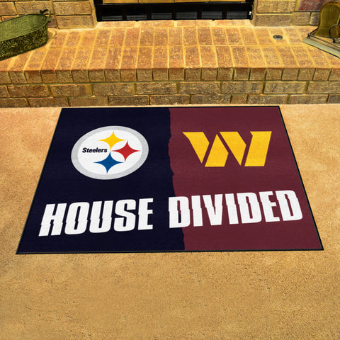 NFL House Divided - Steelers / Commanders Rug 34 in. x 42.5 in.
