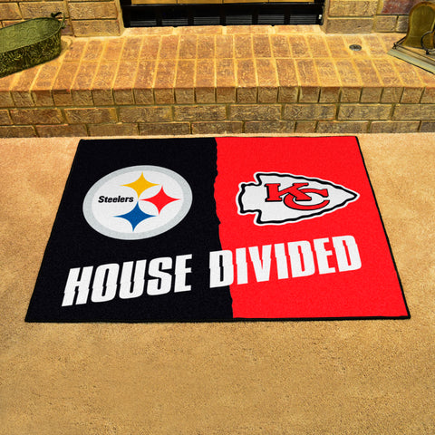 NFL House Divided - Steelers / Chiefs Rug 34 in. x 42.5 in.