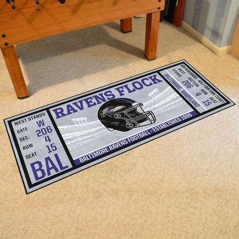 Baltimore Ravens Ticket Runner Rug - 30in. x 72in.