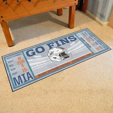 Miami Dolphins Ticket Runner Rug - 30in. x 72in.