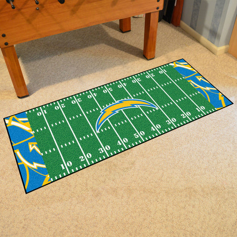 Los Angeles Chargers Football Field Runner Mat - 30in. x 72in. XFIT Design