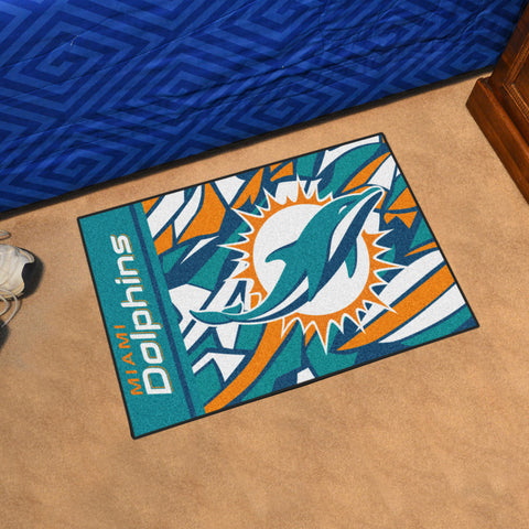 Miami Dolphins Starter Mat XFIT Design - 19in x 30in Accent Rug