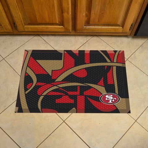 San Francisco 49ers Rubber Scraper Door Mat XFIT Design