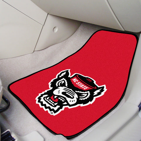 NC State Wolfpack Front Carpet Car Mat Set - 2 Pieces, Wolf Logo