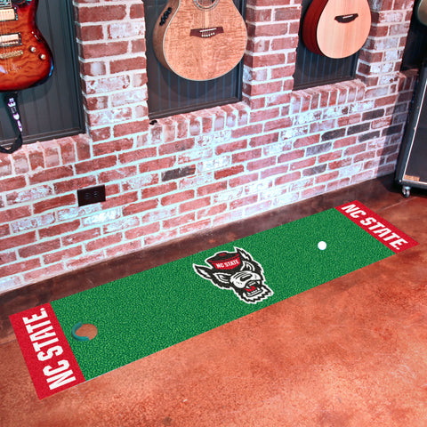 NC State Wolfpack Putting Green Mat - 1.5ft. x 6ft., Wolf Logo