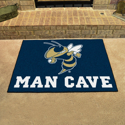 Georgia Tech Yellow Jackets Man Cave All-Star Rug - 34 in. x 42.5 in., Buzz