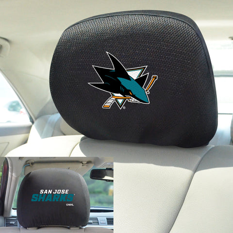 San Jose Sharks Embroidered Head Rest Cover Set - 2 Pieces