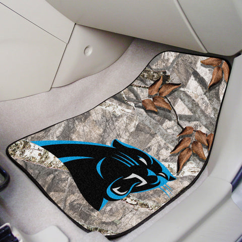 Carolina Panthers Camo Front Carpet Car Mat Set - 2 Pieces