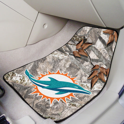 Miami Dolphins Camo Front Carpet Car Mat Set - 2 Pieces