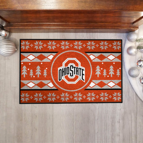 Ohio State Buckeyes Holiday Sweater Starter Mat Accent Rug - 19in. x 30in.
