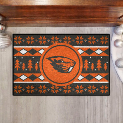 Oregon State Beavers Holiday Sweater Starter Mat Accent Rug - 19in. x 30in.