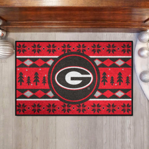 Georgia Bulldogs Holiday Sweater Starter Mat Accent Rug - 19in. x 30in.