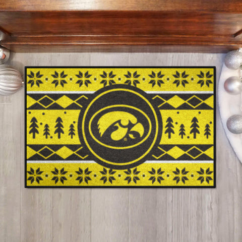 Iowa Hawkeyes Holiday Sweater Starter Mat Accent Rug - 19in. x 30in.