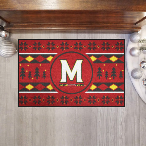 Maryland Terrapins Holiday Sweater Starter Mat Accent Rug - 19in. x 30in.