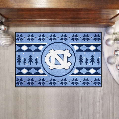 North Carolina Tar Heels Holiday Sweater Starter Mat Accent Rug - 19in. x 30in.