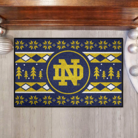Notre Dame Fighting Irish Holiday Sweater Starter Mat Accent Rug - 19in. x 30in.