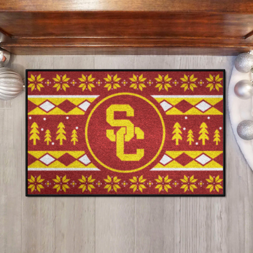 Southern California Trojans Holiday Sweater Starter Mat Accent Rug - 19in. x 30in.