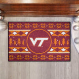Virginia Tech Hokies Holiday Sweater Starter Mat Accent Rug - 19in. x 30in.