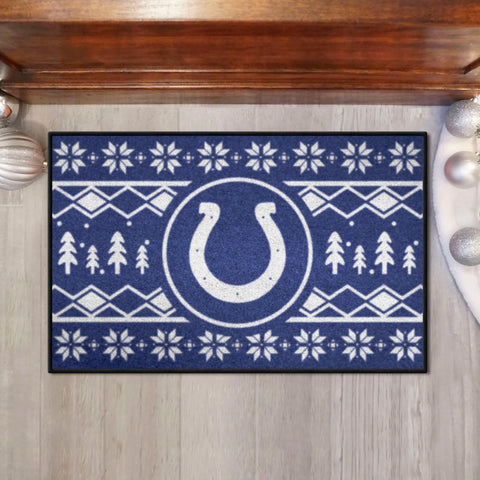 Indianapolis Colts Holiday Sweater Starter Mat Accent Rug - 19in. x 30in.