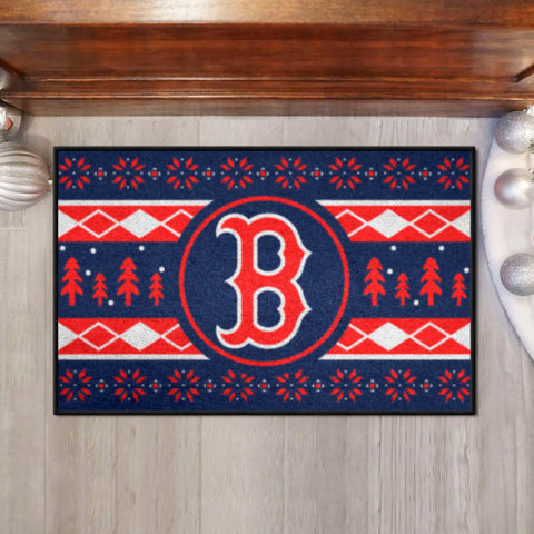 Boston Red Sox Holiday Sweater Starter Mat Accent Rug - 19in. x 30in.