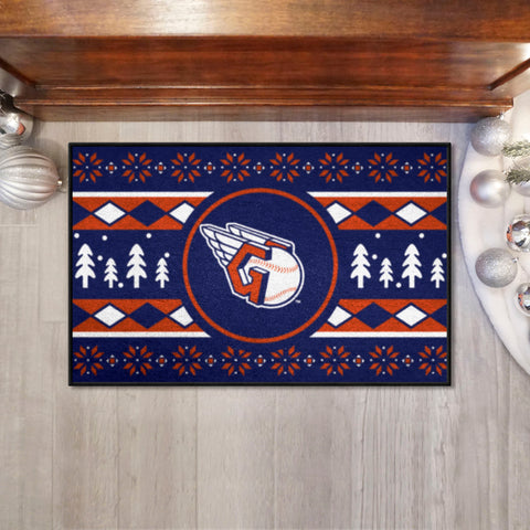 Cleveland Guardians Holiday Sweater Starter Mat Accent Rug - 19in. x 30in.