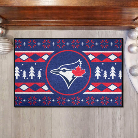 Toronto Blue Jays Holiday Sweater Starter Mat Accent Rug - 19in. x 30in.