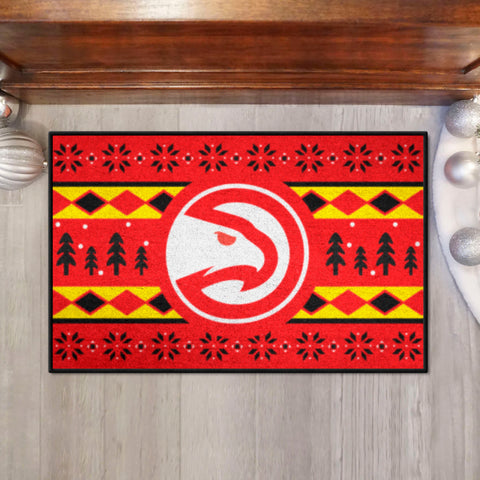 Atlanta Hawks Holiday Sweater Starter Mat Accent Rug - 19in. x 30in.