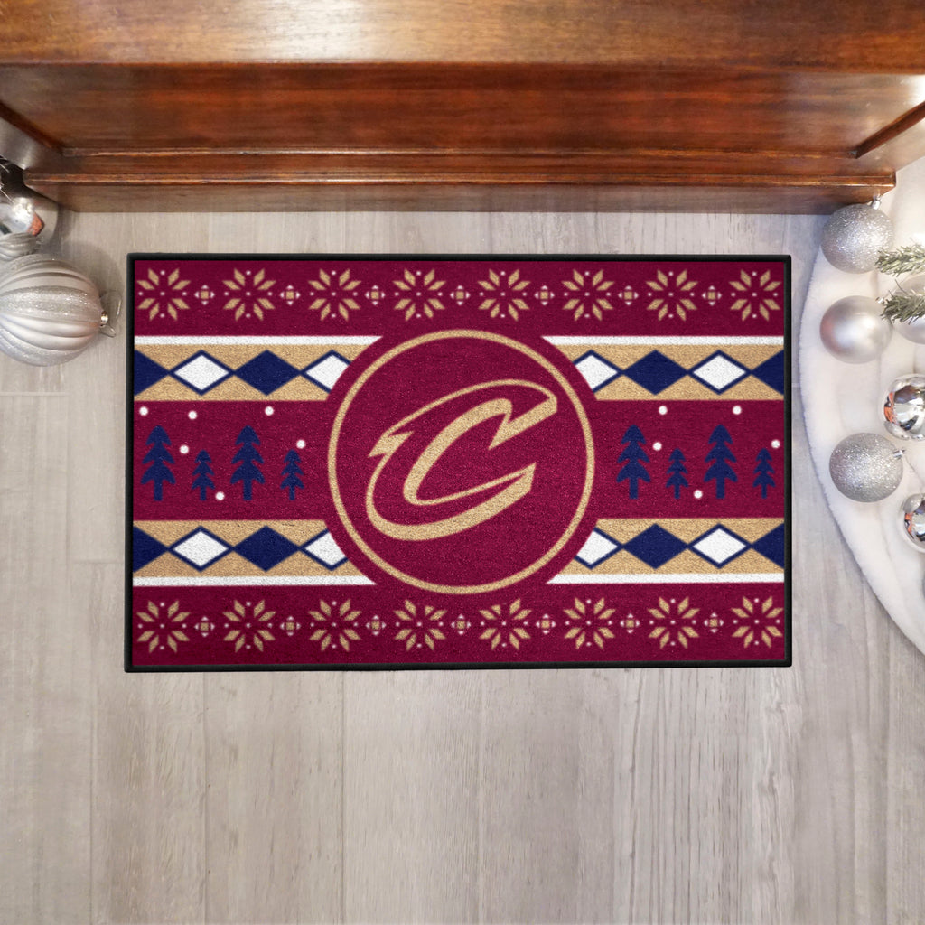 Cleveland Cavaliers Holiday Sweater Starter Mat Accent Rug - 19in. x 30in.