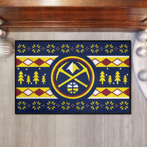Denver Nuggets Holiday Sweater Starter Mat Accent Rug - 19in. x 30in.