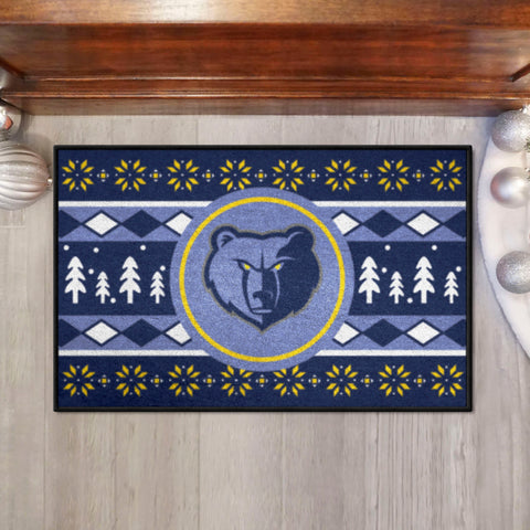 Memphis Grizzlies Holiday Sweater Starter Mat Accent Rug - 19in. x 30in.